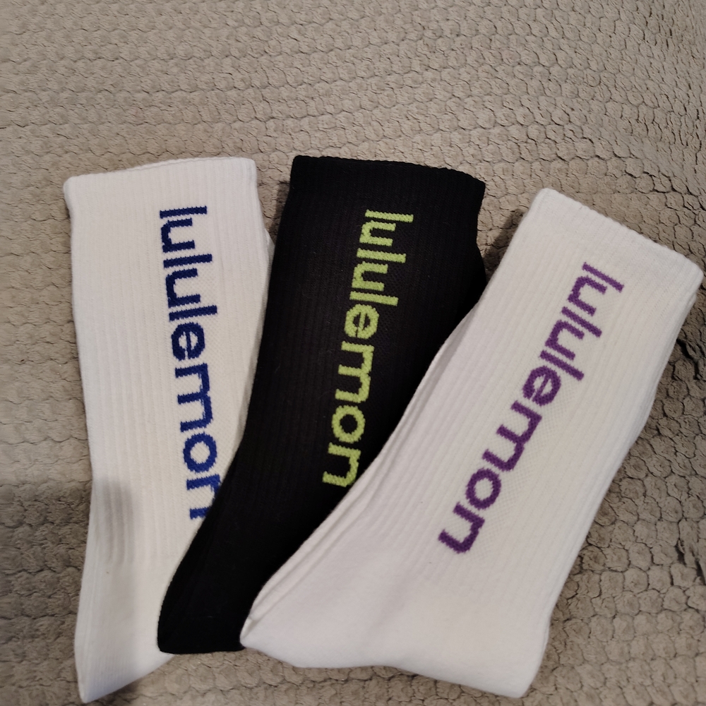 lululemon athletica Athletic Socks - Black, White, and Cream